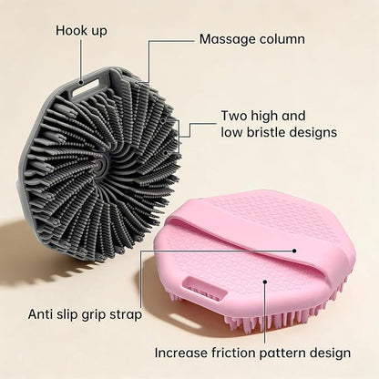 2Pcs Silicone Body Scrubber,Food-Grade Scrubbies for Body Gentle Exfoliation Anti Slip Grip,Silicone Loofah Silicones Shower Scrubber Silicones Body Brush,Shower Brush Suitable for All Skin Types