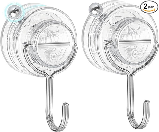 Suction Cup Hooks for Shower, Upgrade Twist-Lock Clear Suction Towel Hooks Heavy Duty Removable Bathroom Suction Hooks for Shower Tile Wall Glass Door Window 2 Pack