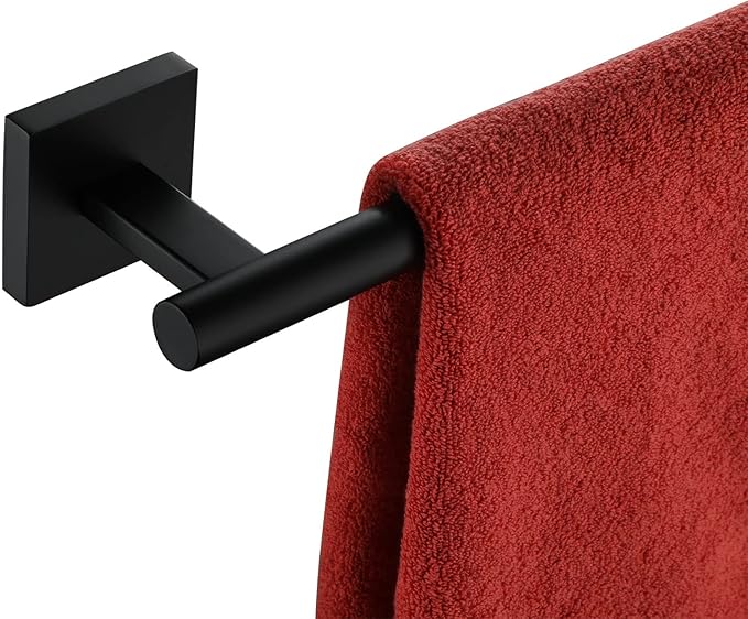 KOKOSIRI Towel Rails Bathroom Towel Bars Matte Black 24 Inch Bath Towel Holder for Cabinet Kitchen Wall Stainless Steel B4005BK-L24