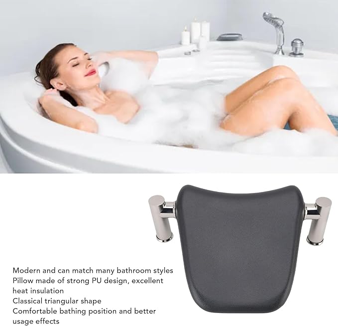 Bath Pillows Bathtub Pillow with Bracket, Ergonomic Design for Head and Neck Support, Luxury Bath Tub Accessories for Spa Relaxation at Home