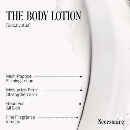 Nécessaire The Body Duo (Eucalyptus) Skincare Gift Set For Women + Men - The Body Wash 16.9oz + The Body Lotion 15.2oz. Multi-Oil Shower Gel Cleanser + Multi-Peptide Body Moisturizer. Non-Comedogenic.