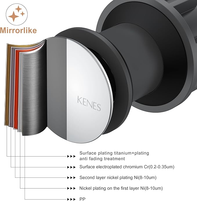 KENES Bathroom Vessel Sink Pop Up Drain Assembly Without Overflow, Chrome Bathroom Vanity Sink Drain Stopper, Anti-Clogging Drain Strainer, KE-P300A-5