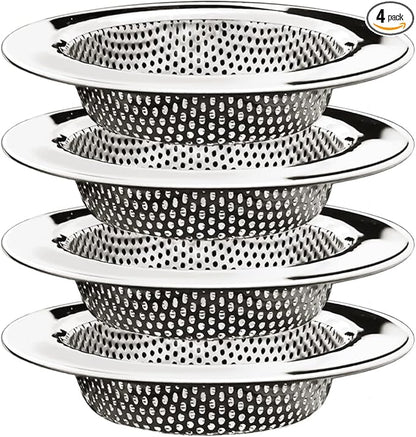 4-Piece Kitchen Sink Strainers - 4.5 Inch Stainless Steel Sink Drain Filter with Food Scraps Catcher