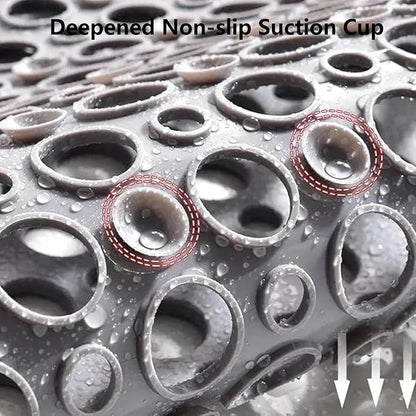 Casa and Beyond Shower Mat,Non Slip Bath Mat and Shower Mat with Suction Cups and Drain Holes,Bathroom Mat Easy to Clean Soft Machine Washable,Bathtub Mat Easy Dry&Cut (Beige,21" x 21"(Rectangular))
