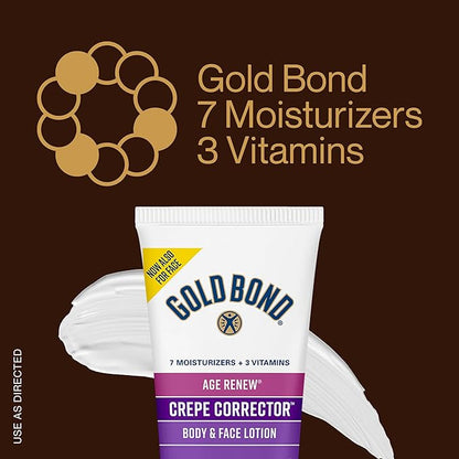 Gold Bond Age Renew Crepe Corrector Body Lotion, Replenishing & Smoothing Formula, 8 oz. & Age Renew Neck & Chest Firming Cream, 2 oz., Clinically Tested Skin Firming Cream