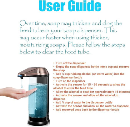 Secura 17oz Automatic Liquid Soap Dispenser, Touchless Battery Operated Hand Soap Dispenser with Adjustable Soap Dispensing Volume Control Dial, Personal Care Dispenser (Antique Copper)