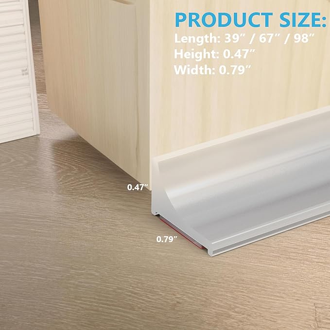 98Inch Shower Threshold Water Dam, Self-Adhesive Silicone Shower Barrier Water Stopper Shower Door Bottom Seal Strip Shower Splash Guard for Bathroom Kitchen Bathtub
