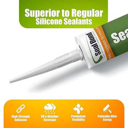 105 Adhesive Sealant – Marine/Industrial Grade, High Strength, UV Resistant, Flexible, Non-Flammable, Waterproof – Superior to Silicone – 10.1 oz – Black