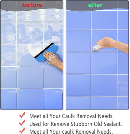 11 Piece Set ，Professional Caulking Tool Kit with Sealant Finishing Tools，Easy Silicone Caulking with Guides，Caulk Removal Tools and Fill Removal Tool Silicone Fill