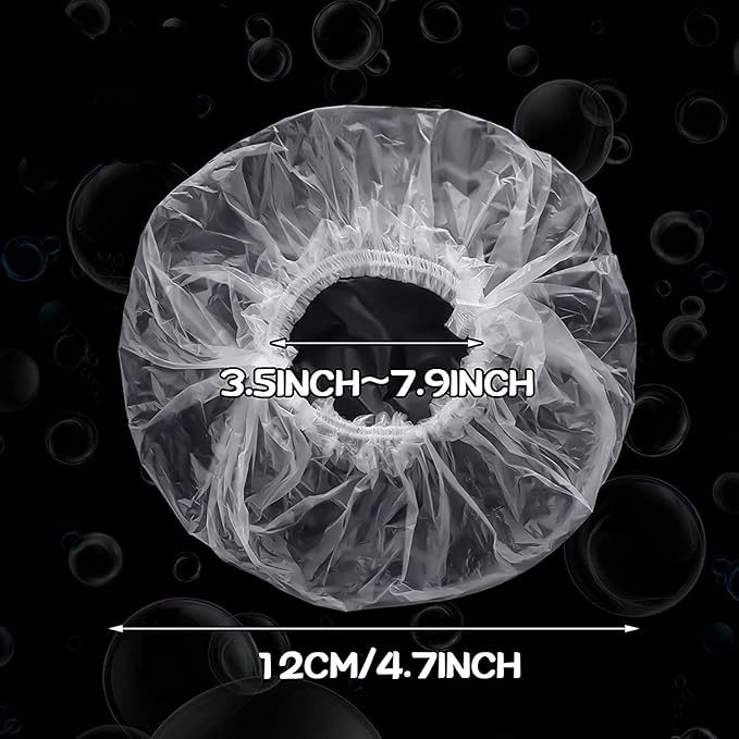 100 Pcs Dog Shower Cap Dog Ear Covers for Bathing Disposable Pet Shower Caps Plastic Overhanging Dog Ear Protection Cats Ear Drops Guard for Kitten Puppy Small Pets Bath Clear Waterproof (100 Pcs)