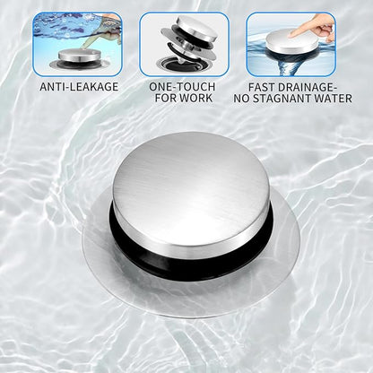 Bathtub Drain Stopper, Tub Stopper/Bathtub Plug for Tip Toe/Trip Lever/Lift&Turn Tub Drains, Bath Tub Drain Stoppers Designed for 1.5"-1.72" Drain Hole w/3 O-Rings,Chrome Plated