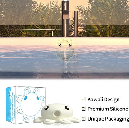 Bathroom Bathtub Overflow Drain Cover- Silicone Bath Tub Drain Cover, Tub Overflow Drain Stopper with Suction Cups, Adds Inches of Water for Deeper Bath, Cute Bathroom Accessories, Ivory
