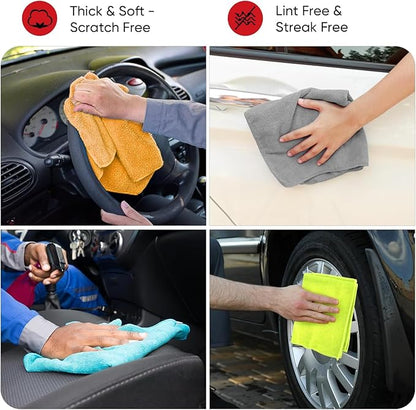 AIDEA Microfiber Cleaning Cloth 150 Pack, Microfiber Towels for Cars, Soft & Absorbent Cleaning Rags, Premium Lint Free Shop Towels for House, Kitchen, Car, 12inx16in