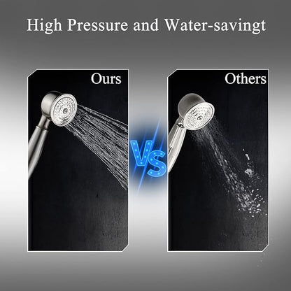 Senlesen Brushed Nickel Bathroom Single Handle Freestanding Bathtub Faucet Floor Mounted Waterfall Tub Filler with Hand Shower Set