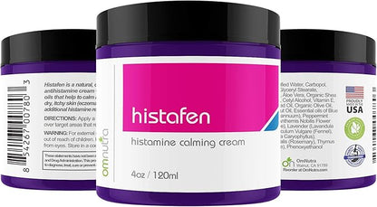 Histafen Antihistamine Itch Calming Cream - 4oz Anti Itch Cream Extra Strength Intensive Healing Lotion Exema Creams for Adults & Kids with Low Diamine Oxidase Dao Enzyme Mast Cell Activating Syndrome