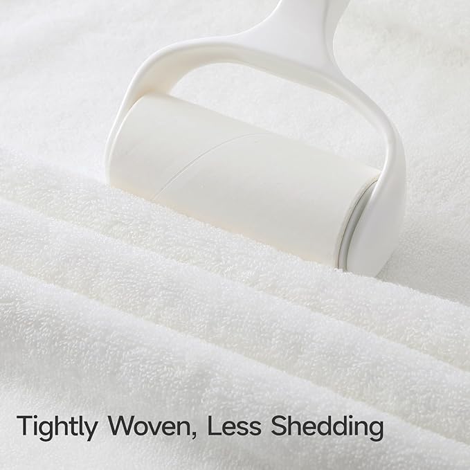 REDKISS Large Bath Towels Set 2 Piece, 100% Cotton, 31x63 in,Heavyweight 760G, Highly Absorbent & Quick Dry, Super Soft Luxury Shower Towels for Bathroom,Hotel Collection - White