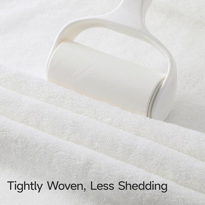 REDKISS Large Bath Towels Set 2 Piece, 100% Cotton, 31x63 in,Heavyweight 760G, Highly Absorbent & Quick Dry, Super Soft Luxury Shower Towels for Bathroom,Hotel Collection - White
