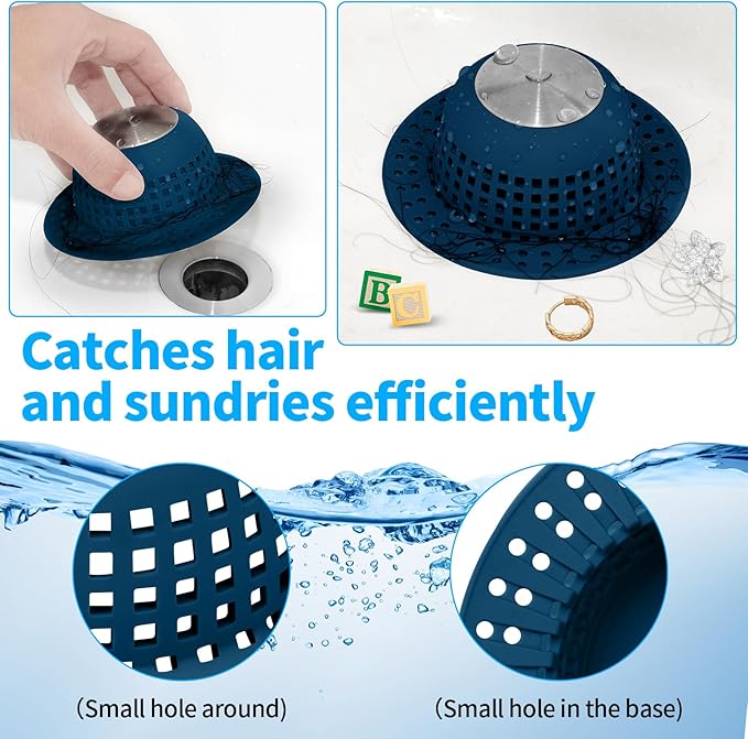 Shower Drain Hair Catcher Bathtub Drain Cover Shower Protector for Pop-Up & Regular Drains