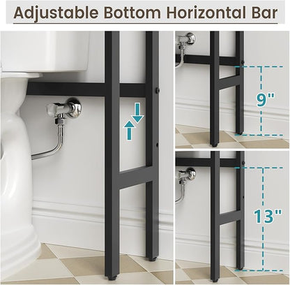 Over The Toilet Cabinet for Bathroom Storage, Over Toilet Storage Cabinet, Above Toilet Storage with 2 Doors and Adjustable Shelf Space Saver Cabinet Over Toilet Bathroom Organizer (Espresso)