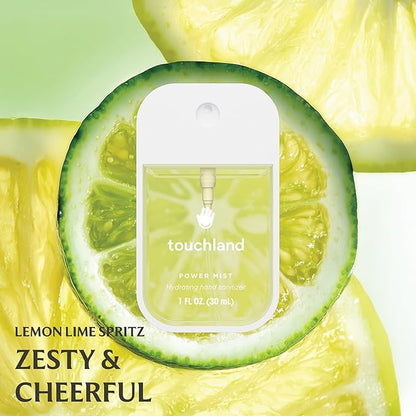 Touchland Hydrating Hand Sanitizer Spray, FRESH 5 Set (Mint, Citrus, Lemon Lime, Aloe, Watermelon), 1 FL. OZ. Travel Size Power Mist Sprays (Set of 5)