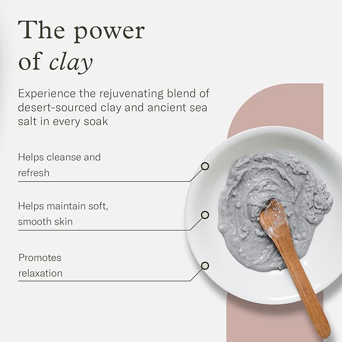 Enviromedica Magnetic Bentonite Clay Bath - Sodium & Calcium Bentonite Clay Bath Soak Powder with Himalayan Salt, Rejuvenating and Cleansing Body, Foot or Clay Mask for Face, 500g