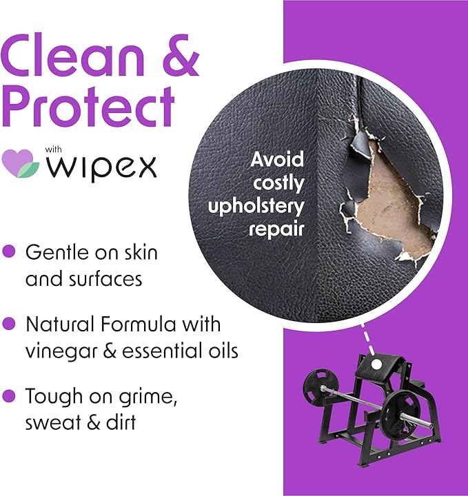 Wipex Gym Wipes Bucket Refill – Plant-based Fitness Equipment Wipes, Lavender and Vinegar to Clean Surfaces, Safe Yoga Mat Cleaner, Gym Cleaner and Peloton Bikes 400 Count (Pack of 2)