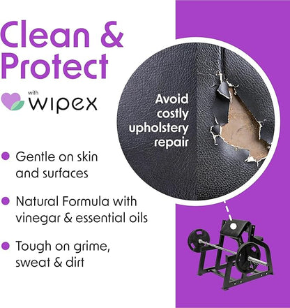 Wipex Gym Wipes Bucket Refill – Plant-based Fitness Equipment Wipes, Lavender and Vinegar to Clean Surfaces, Safe Yoga Mat Cleaner, Gym Cleaner and Peloton 400 Count (Pack of 1)