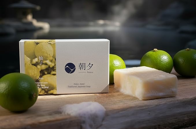 Asayu Japan Body Soap - 1 Bar, 85g, For Men and Women, Gentle on All Skin Types (Yuzu)