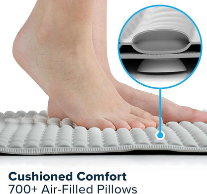 SlipX Solutions Extra Comfort Bathtub Mat Designed for Sensitive Feet, Cloud-Like Softness with Non-Slip Grip, Gray