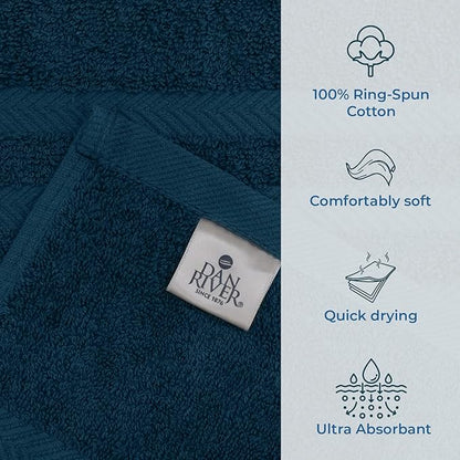 DAN RIVER 2 Pack Luxury Bath Sheets 35x70, 600 GSM, Soft & Quick Dry 100% Ring Spun Cotton Towels Ideal for Hotels, Spas, Gyms & Salons Extra Large, Opal Blue
