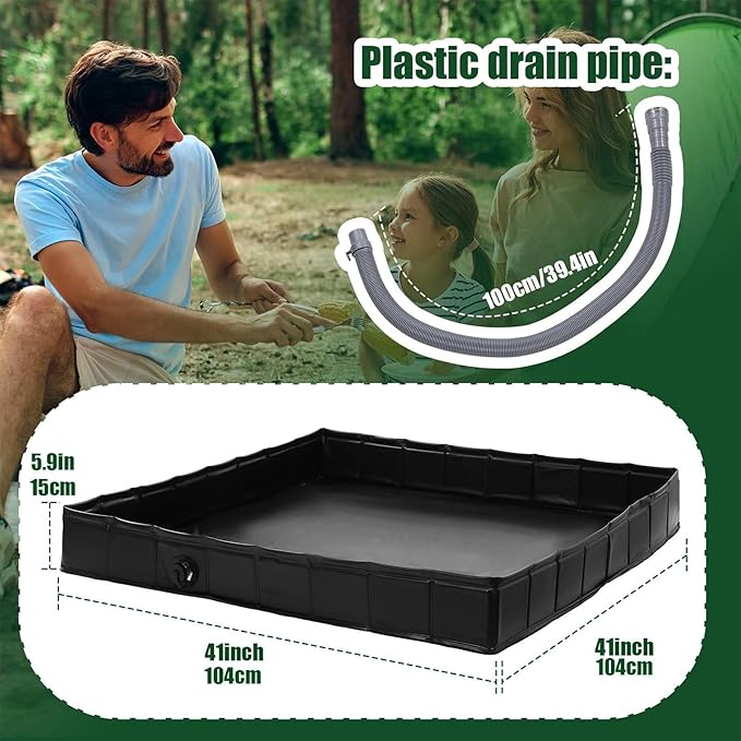 Camping Shower Tent Floor Base | Shower Base | Sshower Tent Basse with Drain Hose | Privacy Outdoor Waterproof Sshower Basse | Portable Camping Pan Lib
