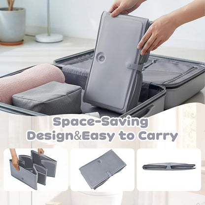Collapsible Baby Bathtub for Shower,Reinforced Structure Infant Foldable Bath Tub with Non-Slip Base,Portable Space-Saving Kids Bath Tub for 6M to 4Years,Suitable for Outdoor, Travel Use(Grey)