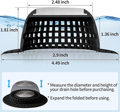 Shower Drain Hair Catcher Bathtub Drain Cover Shower Protector for Pop-Up & Regular Drains