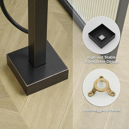 BESy Freestanding Tub Faucet Oil Rubbed Bronze Floor Mounted Tub Filler Faucet Brass Bathroom Tub Faucets with 2 Function Hand Shower