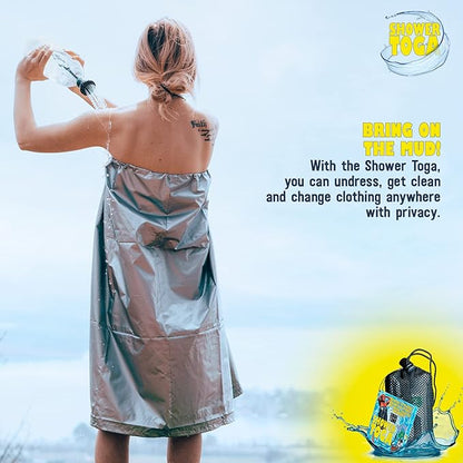 Shower Toga - Wearable Shower Garment, Privacy RV & Camping Shower, Surf Poncho, Shower Tent, or Portable Changing Room