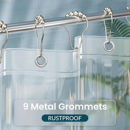 Titanker Clear Shower Curtain Liner, 54x78 Small Stall Shower Liner Lightweight Waterproof Shower Curtains for Bathroom with Magnets and Rustproof Grommets