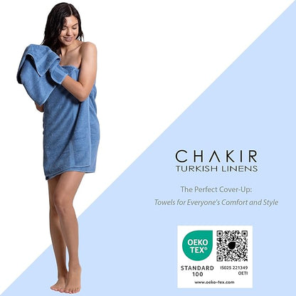 Chakir Turkish Linens, 100% Cotton Premium Quality Turkish Bath Sheets (35''x70'' Large Bath Sheet Towels - Wedgewood)