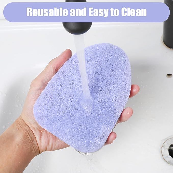 2 Pack Shower Scrubber Refill Pads Non Scratch Scouring Pads Compatible with Clorox Tub Tile Scrubber Brush, Anti Grease Technology Reusable Scrub Sponge for Cleaning Bathroom Kitchen Toilet Wall Sink