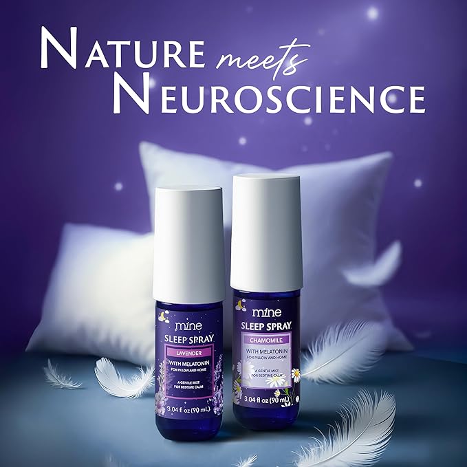 Chamomile Inspired Sleep Spray with Melatonin - Stocking Stuffers for Teen Girls and Women – Natural Pillow Mist for Relaxing Sleep, Self Care Bedtime Spray, Lavender & Cedarwood Blend