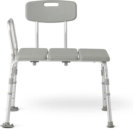Tub Transfer Bench, 400 lb Capacity Bath & Shower Seat, Tool-Free Assembly, Anti-Slip Suction Feet, Lightweight Frame, for Seniors & Mobility Assistance