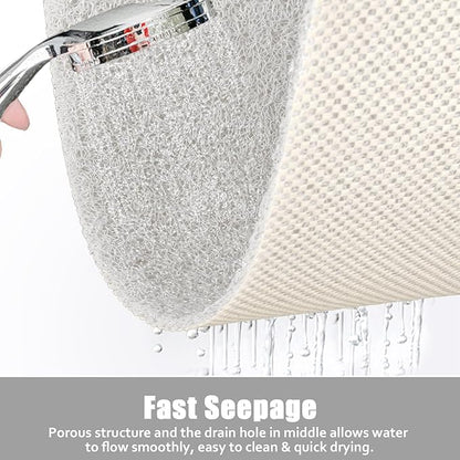 Square Shower Mat Non Slip: 27x27 Inch Extra Large Shower Floor Mat with Drain Hole in Middle - Soft PVC Loofah Bath Mat for Shower - Anti Slip Shower Stall Mat for Elderly and Kids