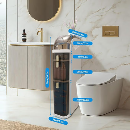 Bathroom Floor Cabinet, Narrow Bathroom Storage Cabinet, Mobile and No Installation Required, Perfect for Small Space Laundry Rooms, Toilet Areas and Living Room Gaps
