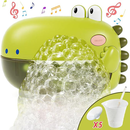 Lehoo Castle Baby Bath Toys, Bath Bubble Machine for Kids, Automatic Bubble Maker Toddler Bathtub Toy with 12 Melodies, Dinosaur Bath Toys for Boys Girls