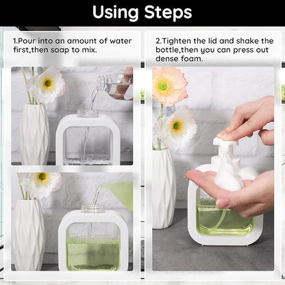 Segbeauty 10.1oz Foam Hand Soap Dispenser for Bathroom, 300ml Foamer Bottle with Pump and Waterproof Labels, 3pcs Foaming Dish Soap Dispenser for Shampoo, White Empty Refillable Plastic Containers