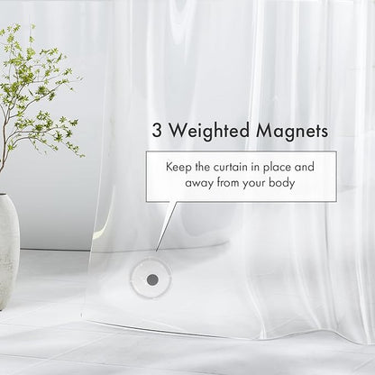 Amazer Extra Long Shower Curtain Liner, 72 x 96 Clear Plastic Shower Liner PEVA Waterproof Medium Weight Shower Curtains for Bathroom with Magnets and Grommets