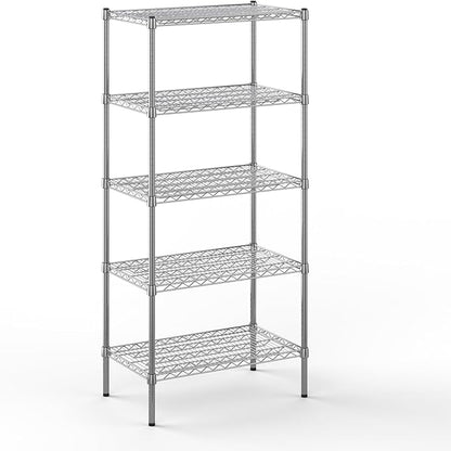 18" Deep x 30" Wide x 64" Height Wire Shelving Kit | 5-Tier | NSF Commercial Storage Rack Unit