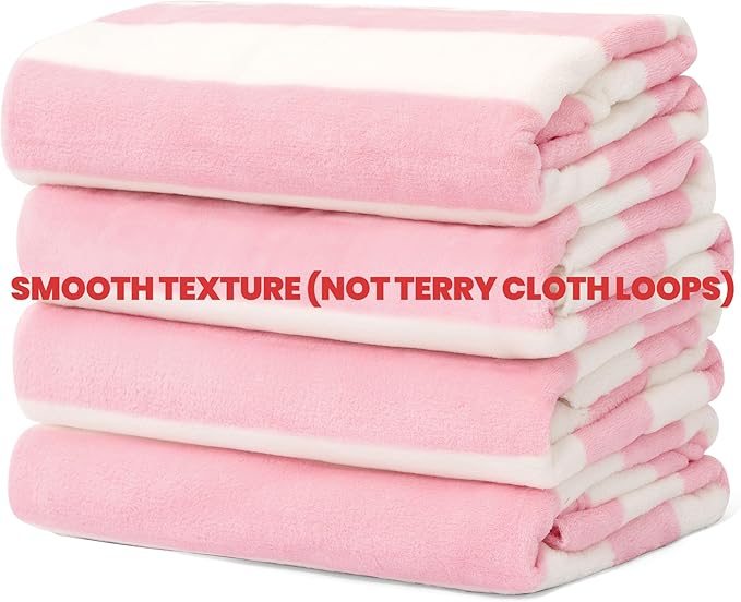 Touchat Beach Towel Oversized,Super Absorbent Sand Free Thick Microfiber Beach Towel (Pink 4Pack, 30”x60“)