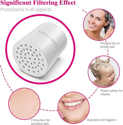 Enhanced Formula Multi-Stage Shower Filter Cartridge,High output Universal replacement filter cartridge, Remove Chlorine Heavy Metals and Other Sediments, Reduces Dry Itchy Skin（Pack of 2)