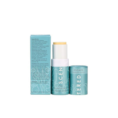Scentered Aromatherapy Balm Stick - Escape - Natural Calm Essential Oil Roll On - Meditation Aid for Relaxation & Self-Care - Frankincense, Oud, Sandalwood - Self-Care Stocking Stuffers for Women