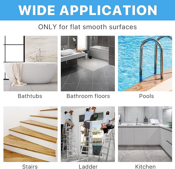 Supkiir Bathtub Non Slip Stickers, 24 PCS Anti Slip Adhesive Shower Treads with Scraper for Bath, Tub, Shower, Pool, Stairs, Ladders, Kitchen, 15’’(Black)